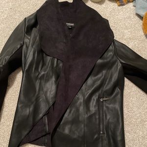 Leather jacket with suede